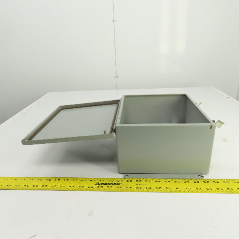 12" x 10" x 6" Steel Electrical Enclosure W/Backplate & Hinged Door