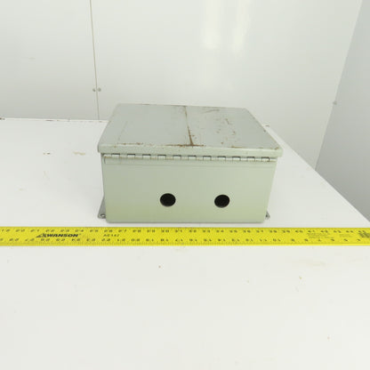 12" x 10" x 6" Steel Electrical Enclosure W/Backplate & Hinged Door