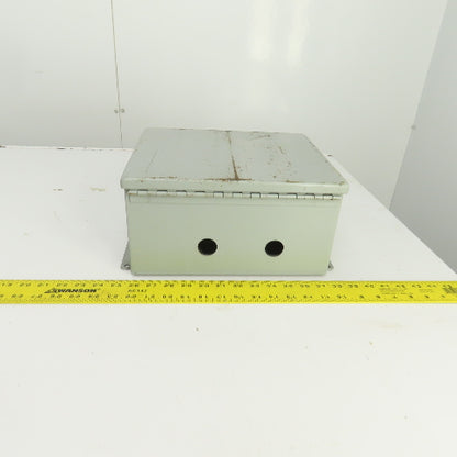 12" x 10" x 6" Steel Electrical Enclosure W/Backplate & Hinged Door