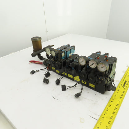 MAC 82A-EA-000-TM-DAAP-1DA 8-Valve Pneumatic Solenoid Valve Manifold Bank 120VAC