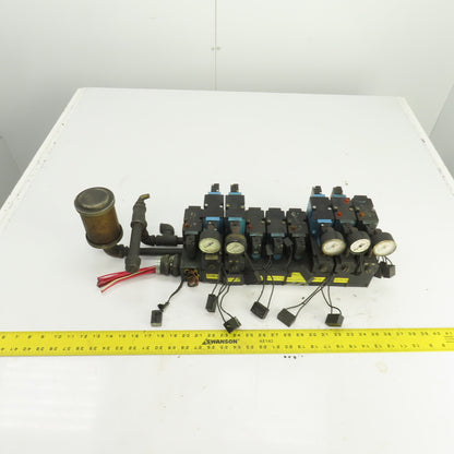 MAC 82A-EA-000-TM-DAAP-1DA 8-Valve Pneumatic Solenoid Valve Manifold Bank 120VAC