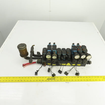 MAC 82A-EA-000-TM-DAAP-1DA 8-Valve Pneumatic Solenoid Valve Manifold Bank 120VAC