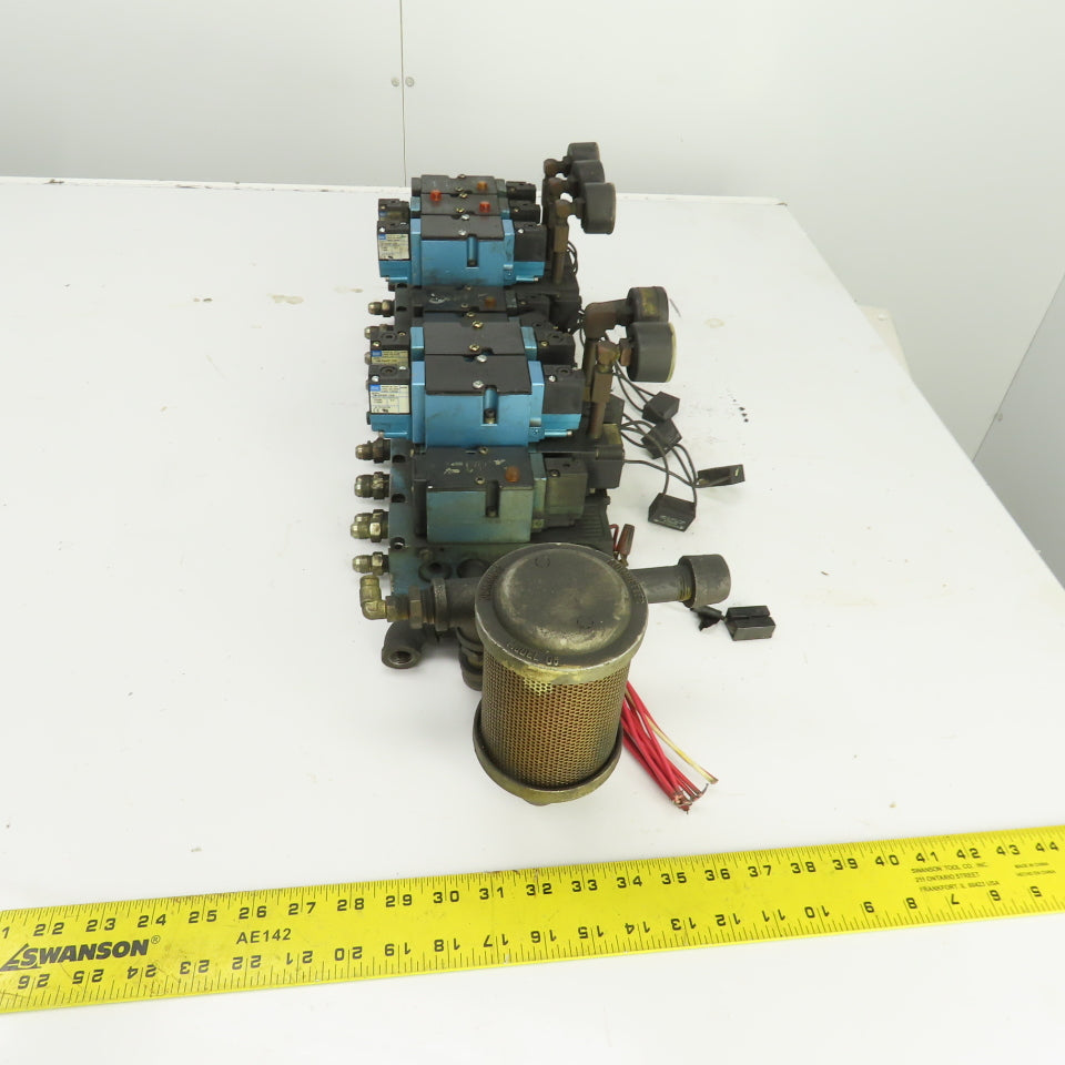 MAC 82A-EA-000-TM-DAAP-1DA 8-Valve Pneumatic Solenoid Valve Manifold Bank 120VAC