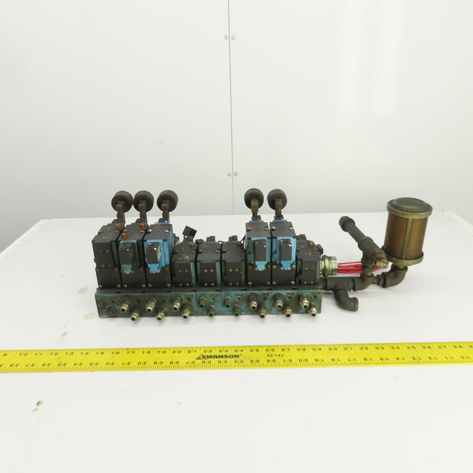 MAC 82A-EA-000-TM-DAAP-1DA 8-Valve Pneumatic Solenoid Valve Manifold Bank 120VAC