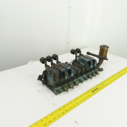 MAC 82A-EA-000-TM-DAAP-1DA 8-Valve Pneumatic Solenoid Valve Manifold Bank 120VAC