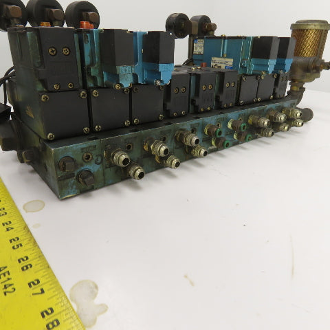 MAC 82A-EA-000-TM-DAAP-1DA 8-Valve Pneumatic Solenoid Valve Manifold Bank 120VAC