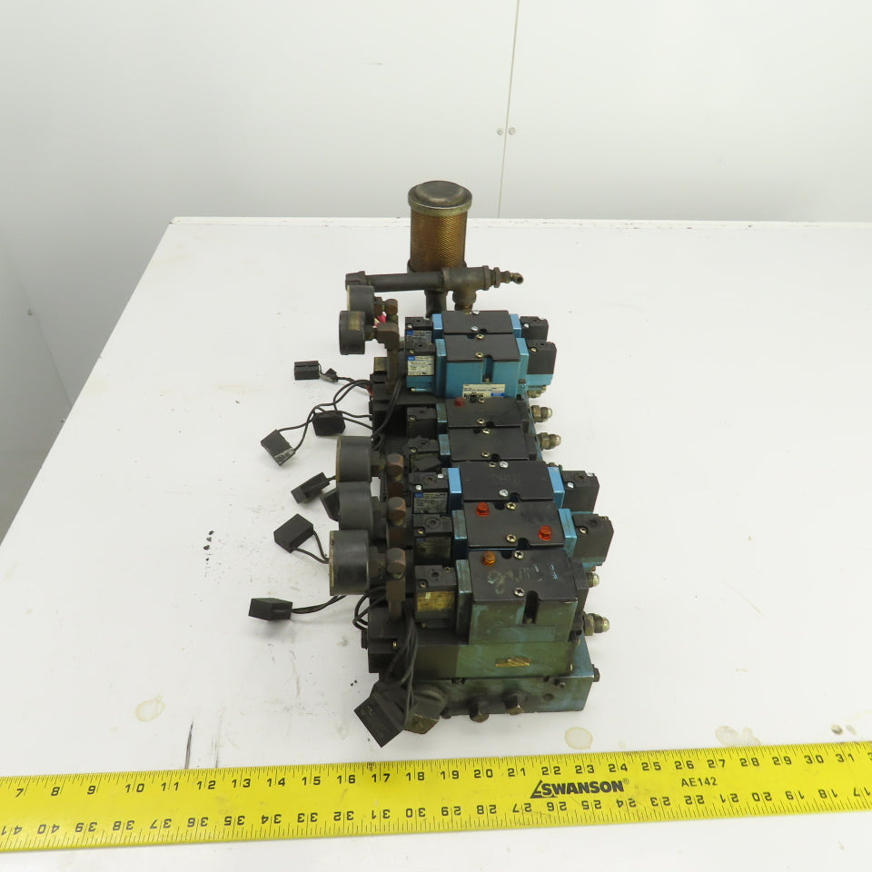 MAC 82A-EA-000-TM-DAAP-1DA 8-Valve Pneumatic Solenoid Valve Manifold Bank 120VAC
