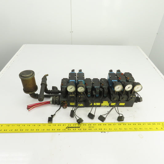 MAC 82A-EA-000-TM-DAAP-1DA 8-Valve Pneumatic Solenoid Valve Manifold Bank 120VAC