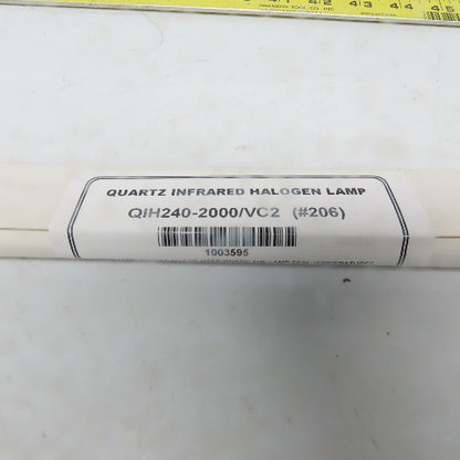 USHIO 1003595 QIH240-2000/VC2 Quartz Inferred Halogen Lamp 240V 2000W