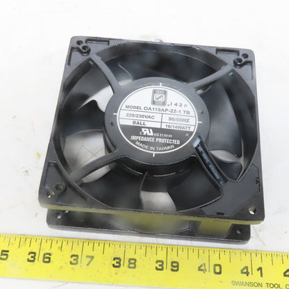 Orion Fans OA119AP-22-1 TB AC Fan 120 x 120 x 38mm 230VAC 15W 3000 RPM 16/14W