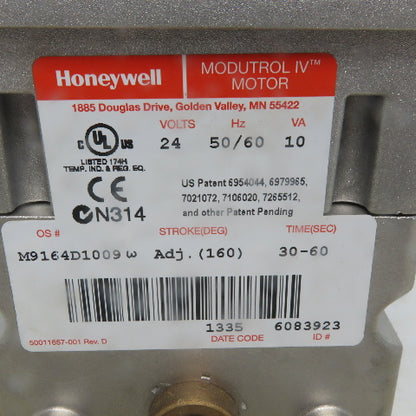 Honeywell Modutrol Actuator Motor 24Vac Adj 90° To 160° 30-60 Sec. 35LB Torque