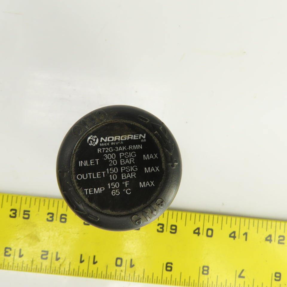 Norgren R72G-3AK-RMN Pneumatic Air Regulator 300PSI Max In 150PSIG Out 3/8" NPT