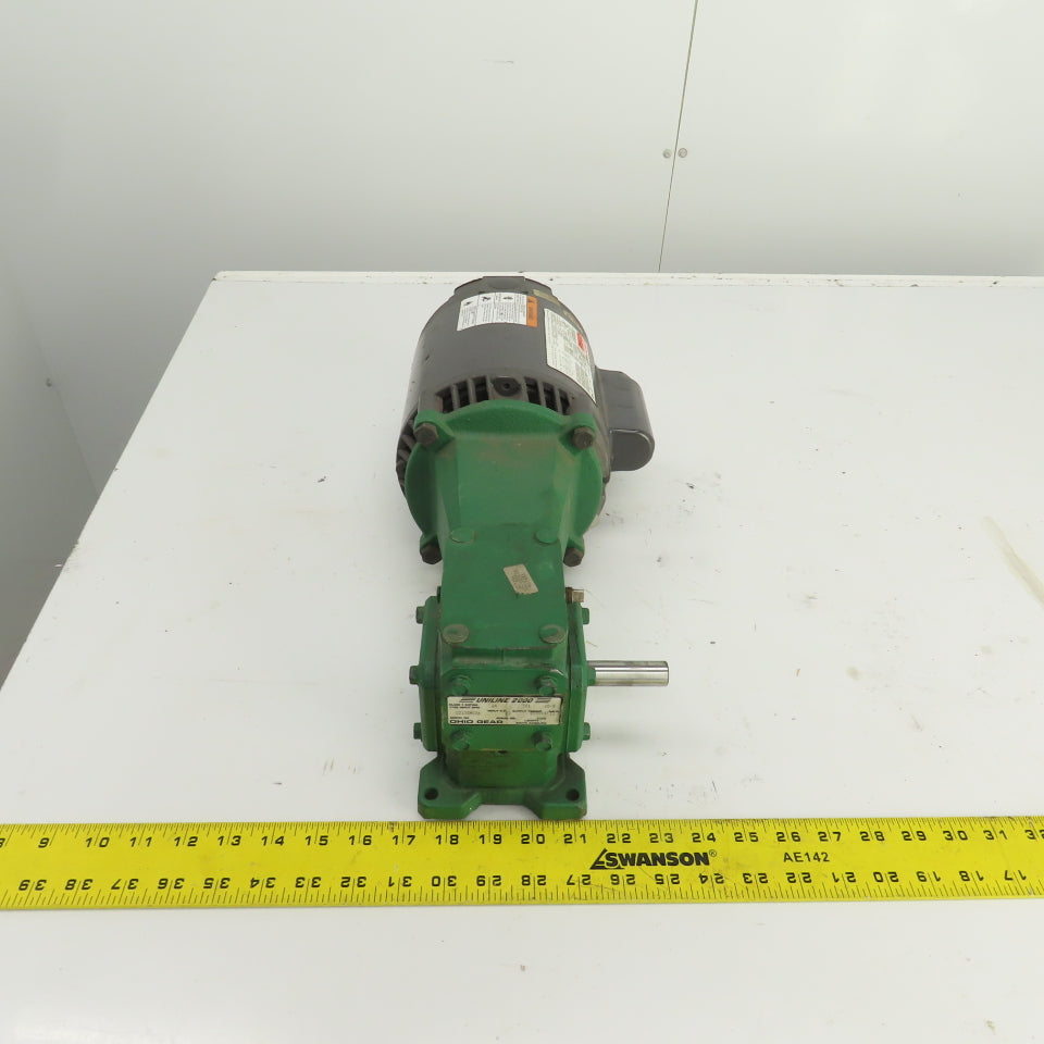 Ohio Gear U2133MC56 10-B Ratio 1/4HP Gear Reducer 172.5RPM Output 115/230V 1PH