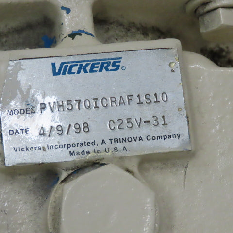Vickers PVH57QICRAF1S10 PV010 A2R SS3S 25Hp Two Stage Hydraulic Piston Pump 3Ph