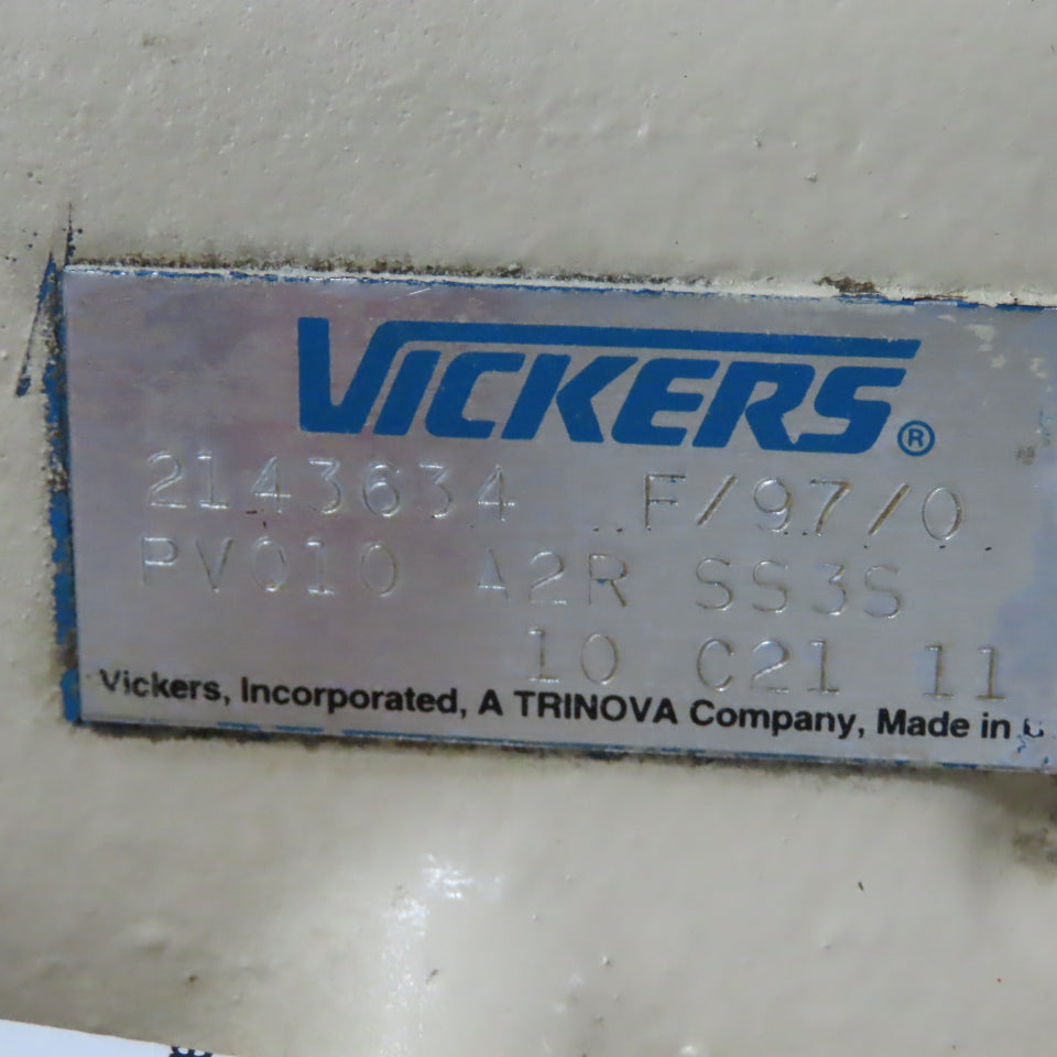 Vickers PVH57QICRAF1S10 PV010 A2R SS3S 25Hp Two Stage Hydraulic Piston Pump 3Ph