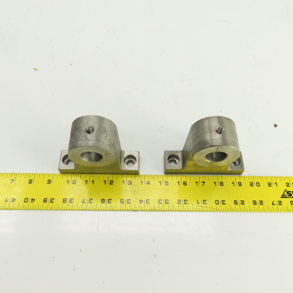 25mm Smooth Bore Pillow Block Shaft End Support M10-1.5 Set Screw Lot Of 2