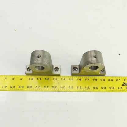 25mm Smooth Bore Pillow Block Shaft End Support M10-1.5 Set Screw Lot Of 2