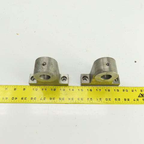 25mm Smooth Bore Pillow Block Shaft End Support M10-1.5 Set Screw Lot Of 2
