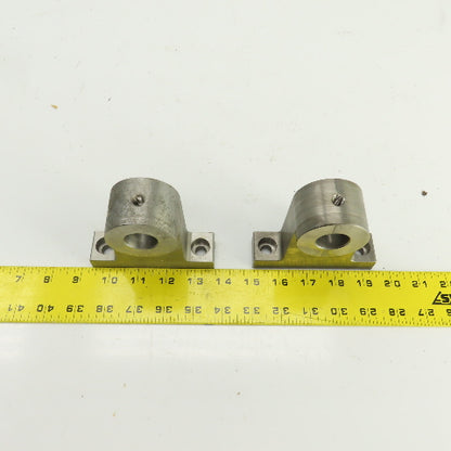 25mm Smooth Bore Pillow Block Shaft End Support M10-1.5 Set Screw Lot Of 2
