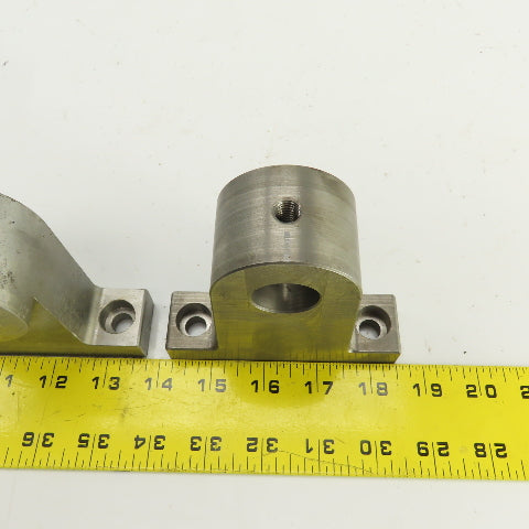 25mm Smooth Bore Pillow Block Shaft End Support M10-1.5 Set Screw Lot Of 2