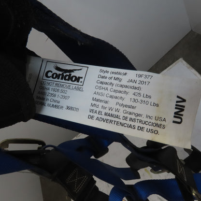 Condor 19F377 Full Body Safety Harness Fall Arrest Protection Universal Size