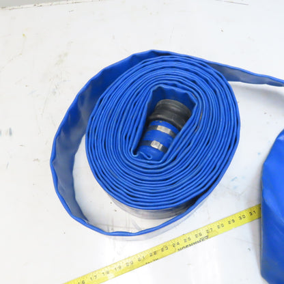 Discharge Hose 3"x 50 PVC Lay Flat Hose Backwash Drain Hose w/Camlock Ends