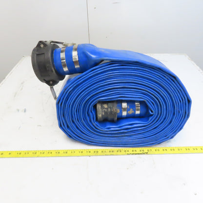 Discharge Hose 3"x 50 PVC Lay Flat Hose Backwash Drain Hose w/Camlock Ends