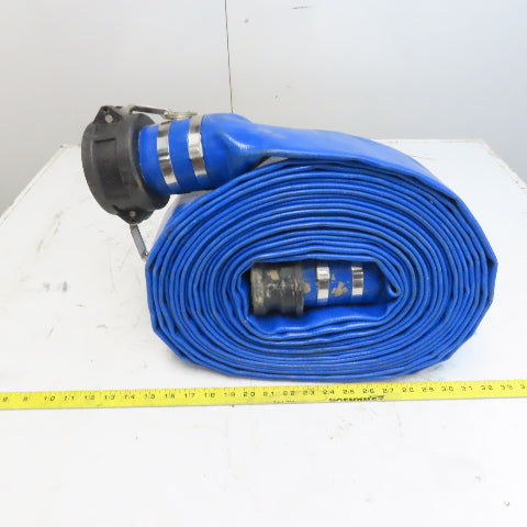 Discharge Hose 3"x 50 PVC Lay Flat Hose Backwash Drain Hose w/Camlock Ends