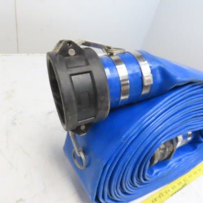 Discharge Hose 3"x 50 PVC Lay Flat Hose Backwash Drain Hose w/Camlock Ends