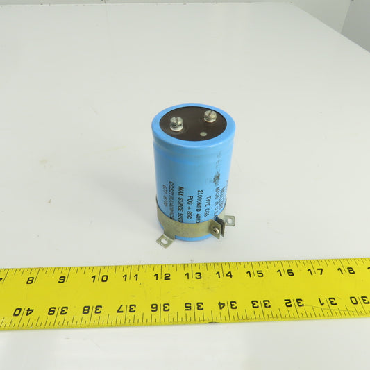Aerovox Mallory CGS213U040W4C3PL Type CGS 21000 MFD Capacitor 40VDC Surge 50VDC