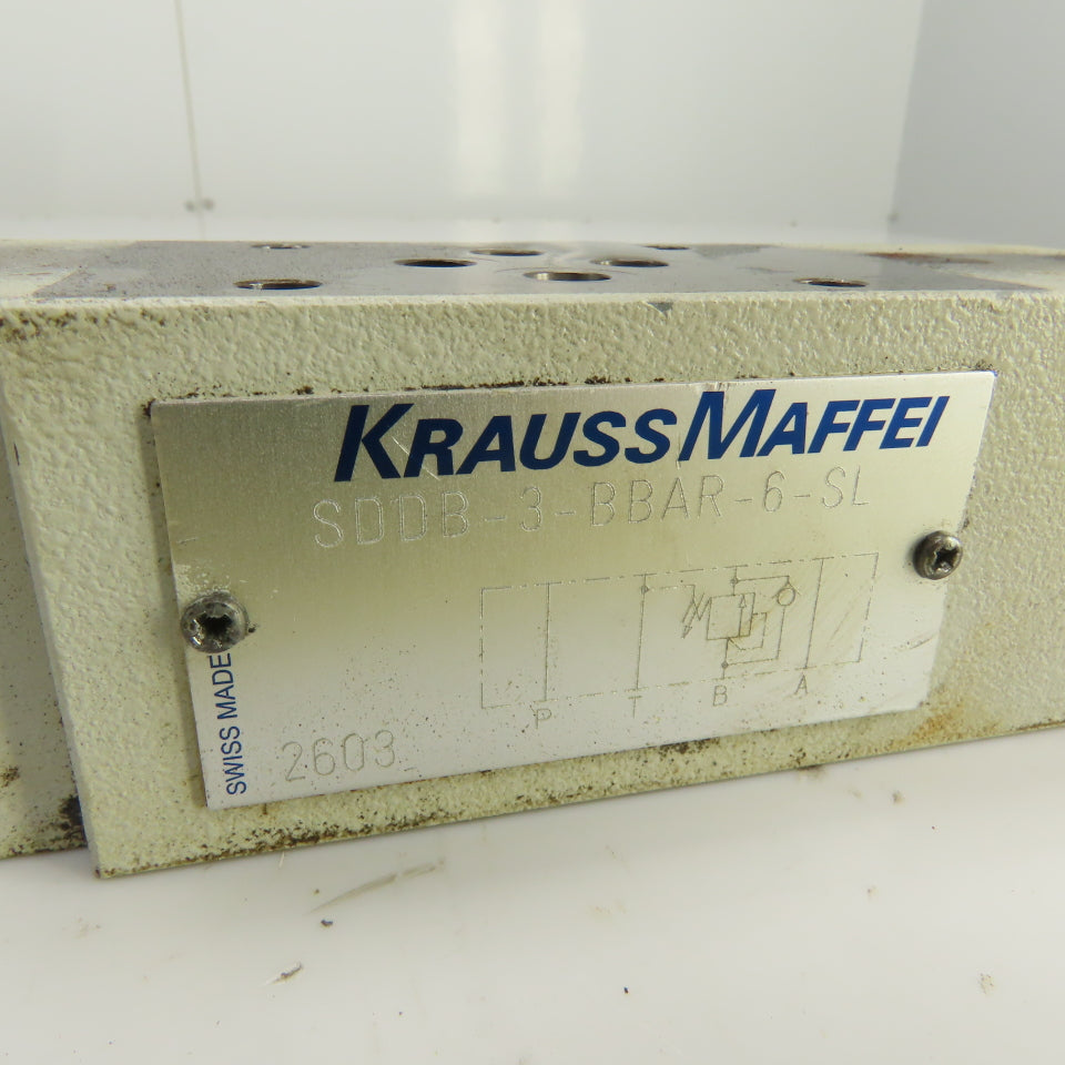Krauss Maffei SDDB-3-BBAR-6-SL Hydraulic Pressure Sequence Valve