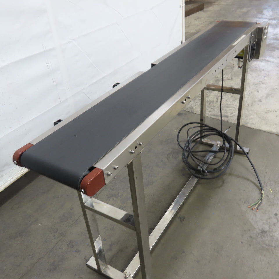 7-1/2" Wide x 58" Stainless Steel Variable Speed Slide Belt Conveyor 220V 1Ph
