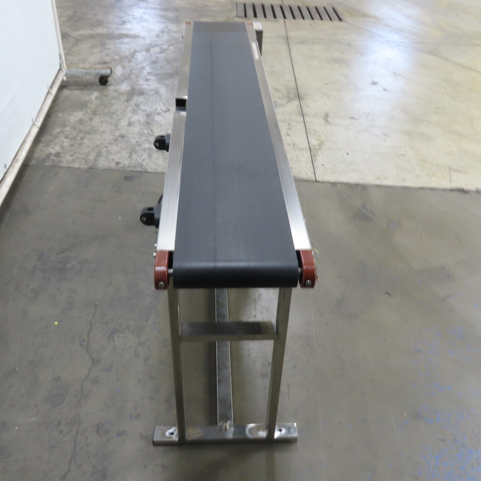 7-1/2" Wide x 58" Stainless Steel Variable Speed Slide Belt Conveyor 220V 1Ph