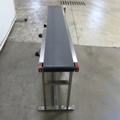 7-1/2" Wide x 58" Stainless Steel Variable Speed Slide Belt Conveyor 220V 1Ph