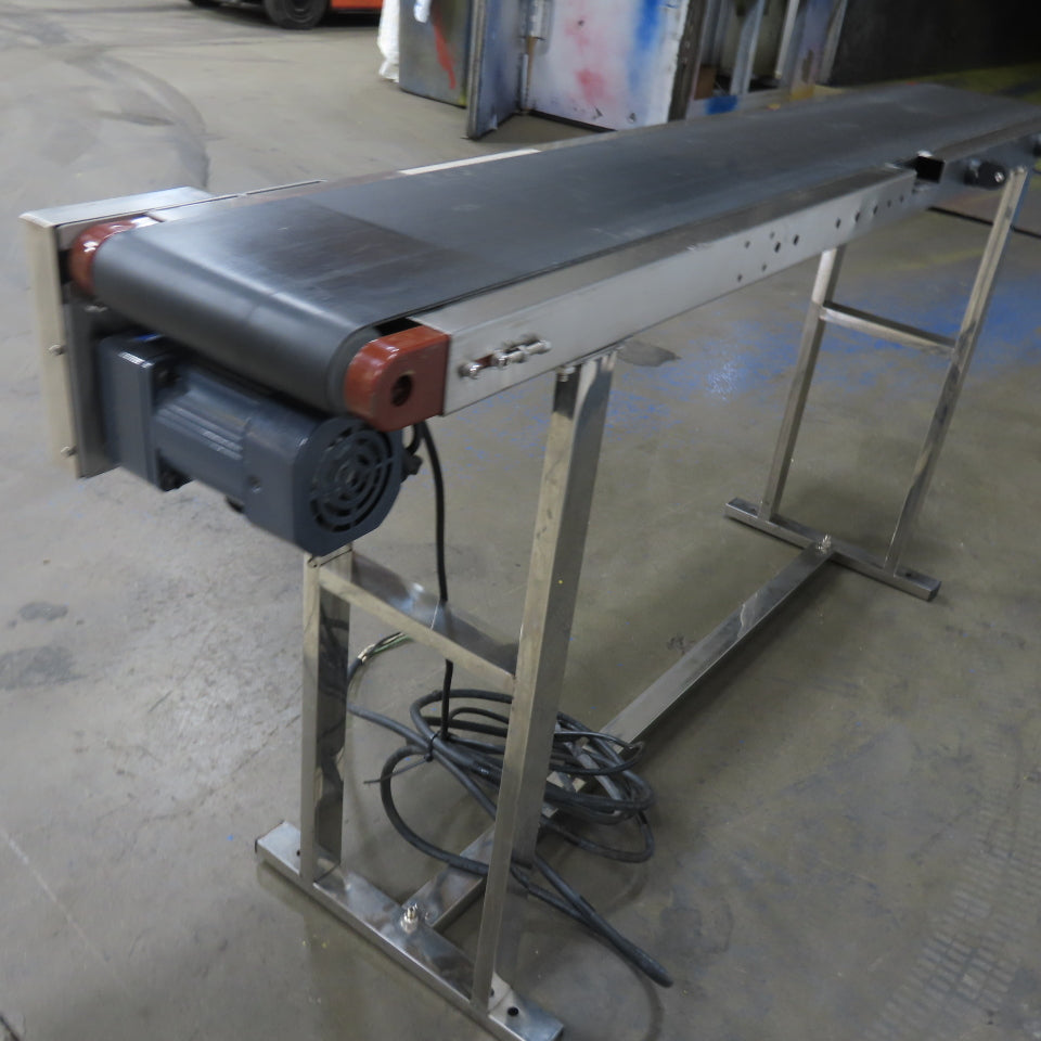 7-1/2" Wide x 58" Stainless Steel Variable Speed Slide Belt Conveyor 220V 1Ph