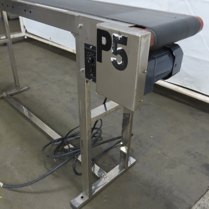 7-1/2" Wide x 58" Stainless Steel Variable Speed Slide Belt Conveyor 220V 1Ph