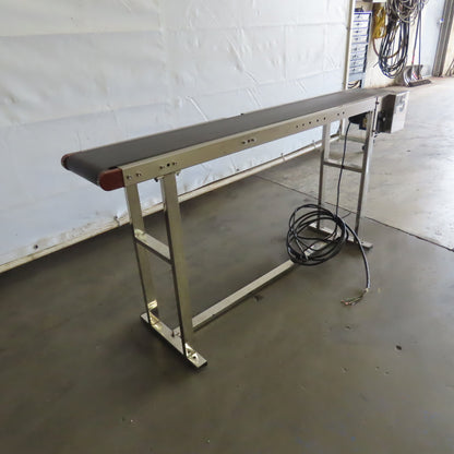 7-1/2" Wide x 58" Stainless Steel Variable Speed Slide Belt Conveyor 220V 1Ph