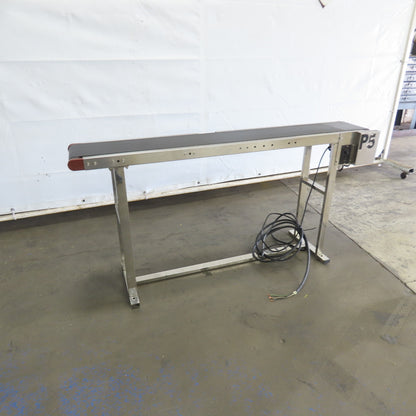 7-1/2" Wide x 58" Stainless Steel Variable Speed Slide Belt Conveyor 220V 1Ph