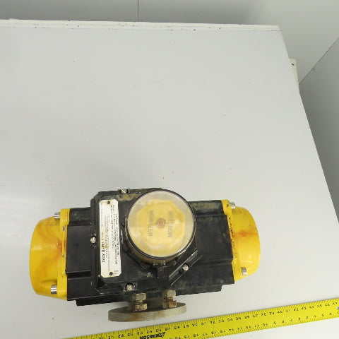 Sharpe Style Pneumatic Valve Actuator With 3" Stainless Steel Valve 3-Way