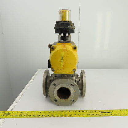 Sharpe Style Pneumatic Valve Actuator With 3" Stainless Steel Valve 3-Way