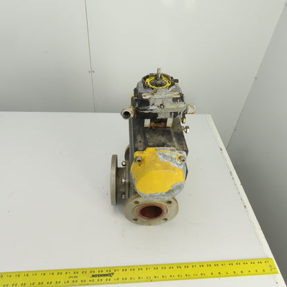 Sharpe Style Pneumatic Valve Actuator With 3" Stainless Steel Valve 3-Way