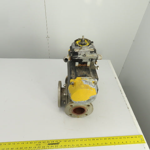 Sharpe Style Pneumatic Valve Actuator With 3" Stainless Steel Valve 3-Way