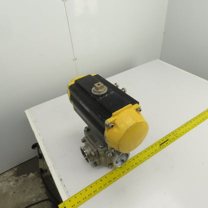 Sharpe Style Pneumatic Valve Actuator With 3" Stainless Steel Valve 3-Way