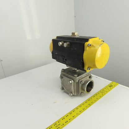 Sharpe Style Pneumatic Valve Actuator With 3" Stainless Steel Valve 3-Way