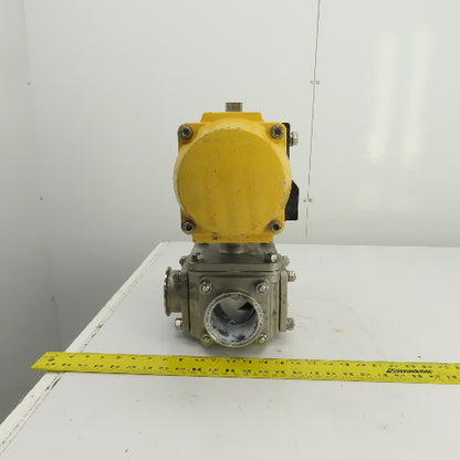 Sharpe Style Pneumatic Valve Actuator With 3" Stainless Steel Valve 3-Way