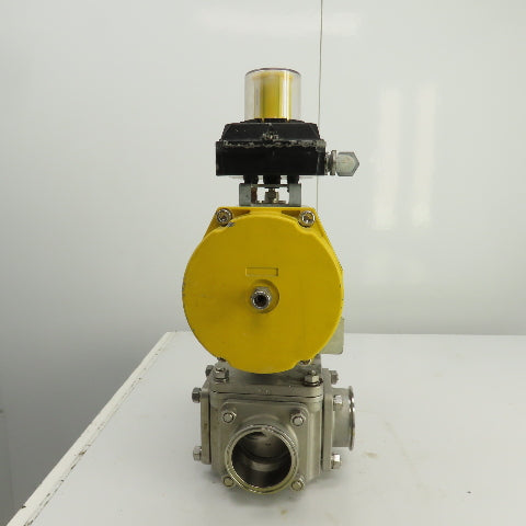 Sonic Torque ST150 Pneumatic Valve Actuator With 3" Stainless Steel Valve 3-Way