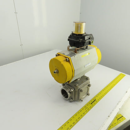 Sonic Torque ST150 Pneumatic Valve Actuator With 3" Stainless Steel Valve 3-Way