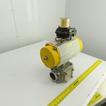 Sonic Torque ST150 Pneumatic Valve Actuator With 3" Stainless Steel Valve 3-Way
