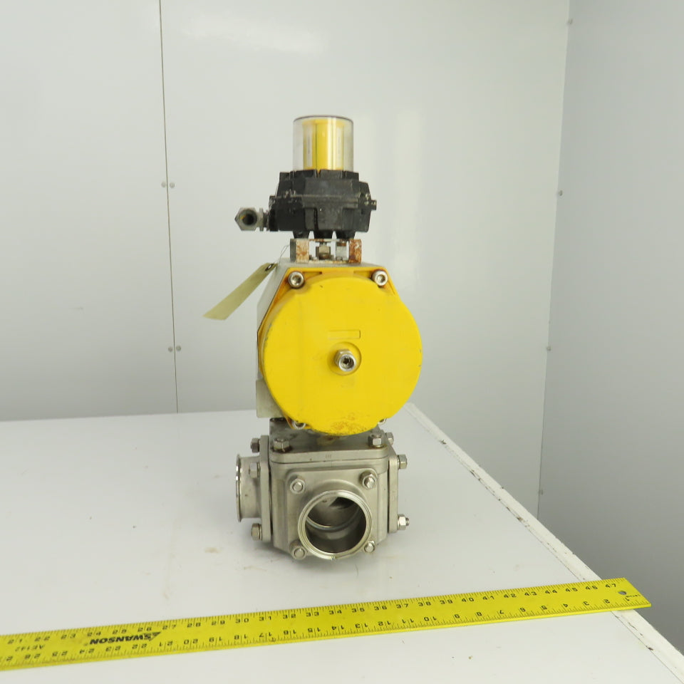 Sonic Torque ST150 Pneumatic Valve Actuator With 3" Stainless Steel Valve 3-Way