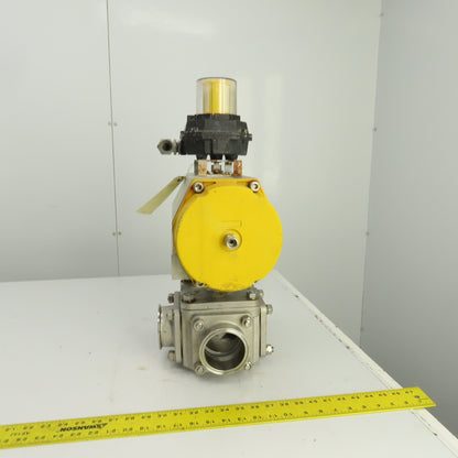 Sonic Torque ST150 Pneumatic Valve Actuator With 3" Stainless Steel Valve 3-Way